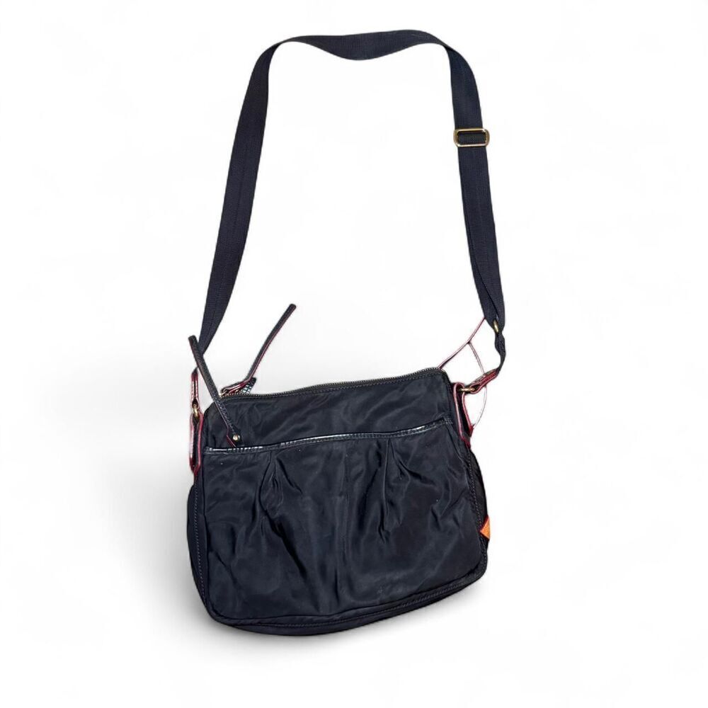 MZ Wallace Black Nylon Crossbody Bag Gold Hardware Adjustable Strap Pockets - Picture 2 of 8